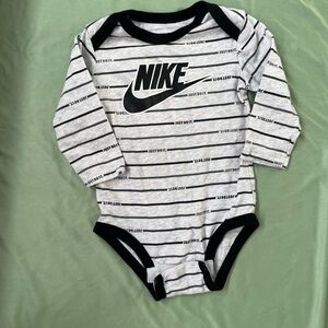 Nike Striped Black and White Baby Bodysuit